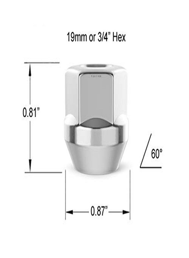 StanceMagic 20pcs Chrome Open End Lug Nuts - 7/16" x20 Threads - 0.81" Length - Cone Conical Taper Acorn Seat - 19mm 3/4" Hex - Compatible with Buick Chevy Chevrolet Pontiac Oldsmobile Cutlass Supreme - Image 2
